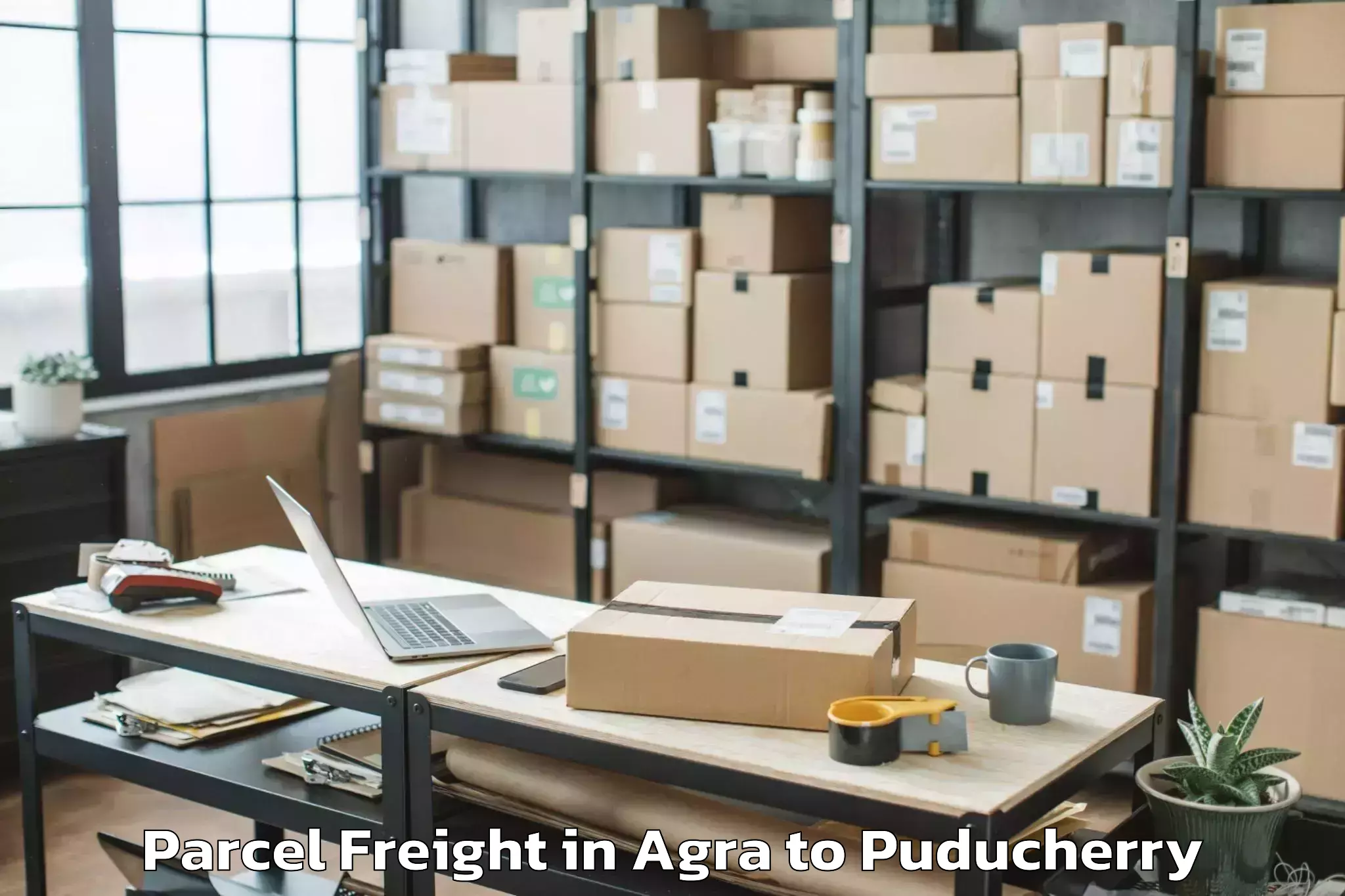 Top Agra to Villianur Parcel Freight Available